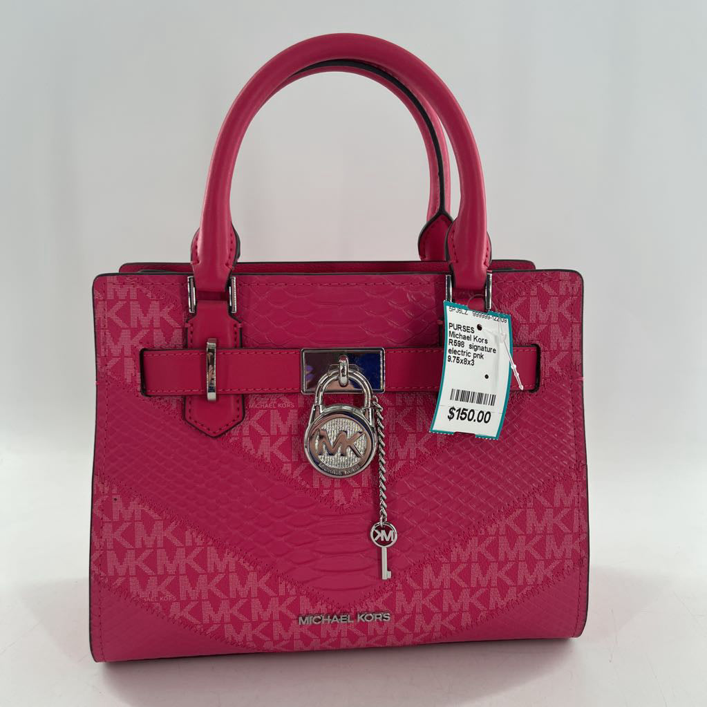 R598 signature snake embossed satchel
