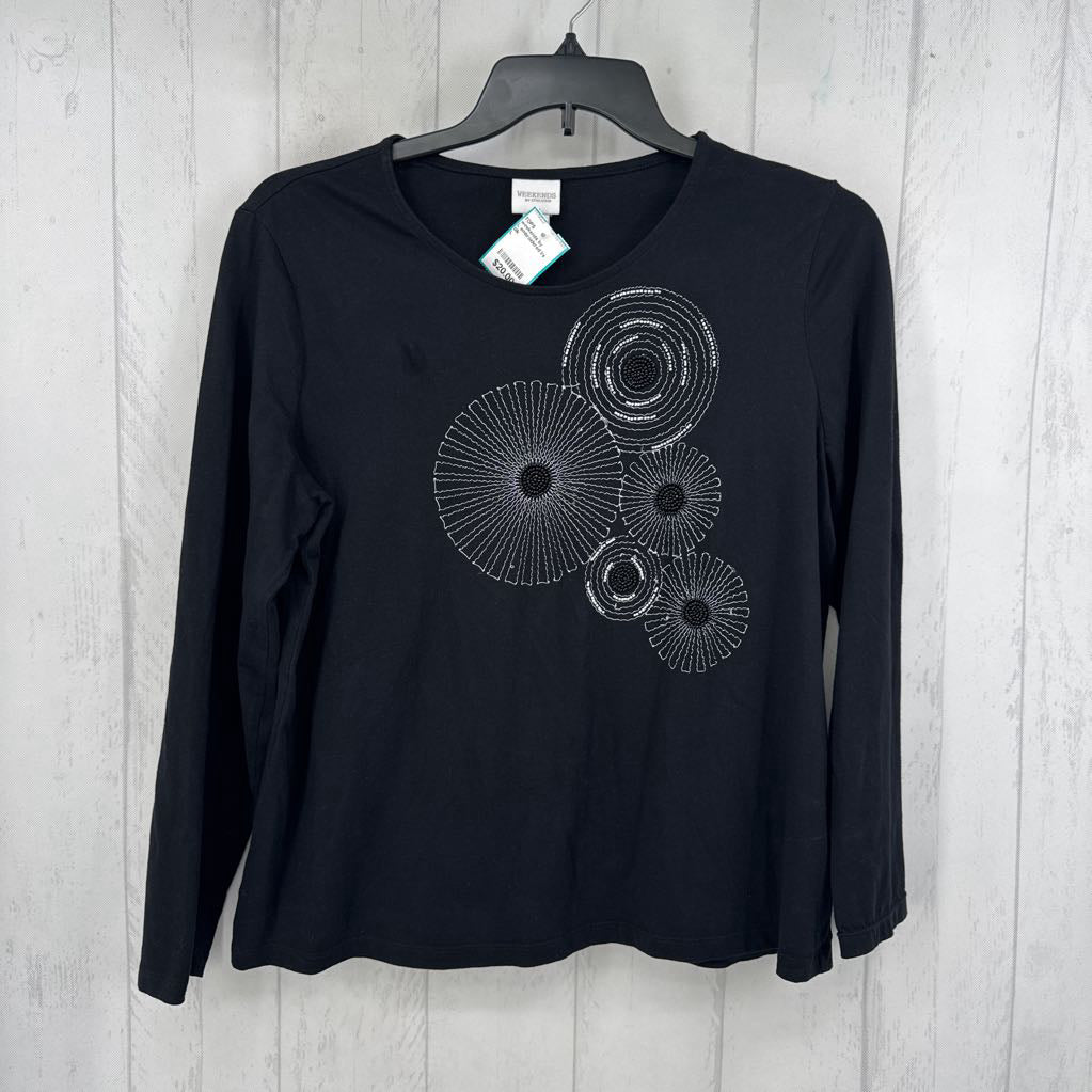 L embroidered l/s tee