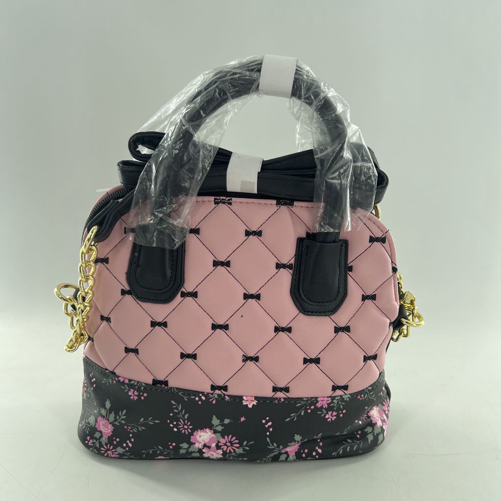 R68 quilted top handle floral satchel