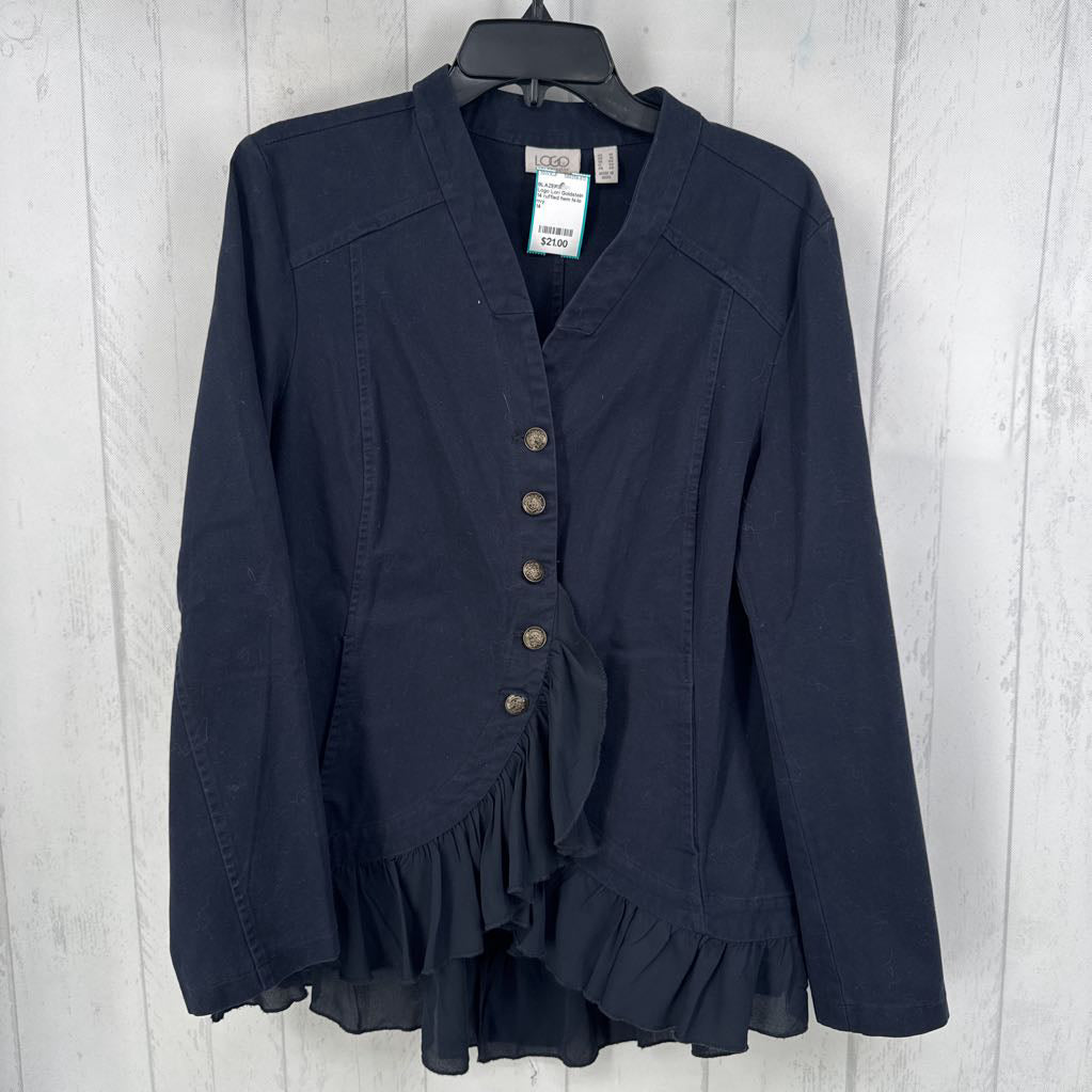 14 ruffled hem hi-lo twill jacket