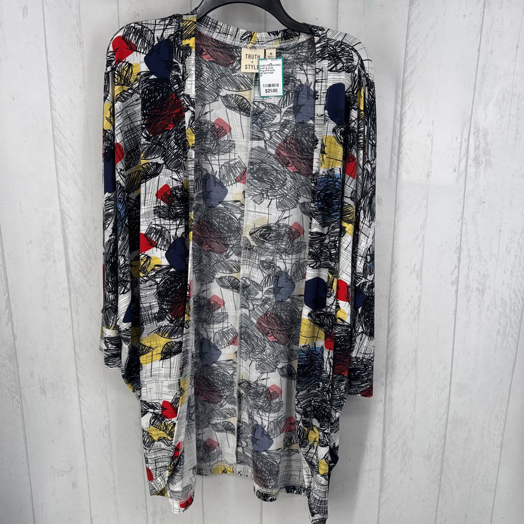M graffiti print dolman slv cardi