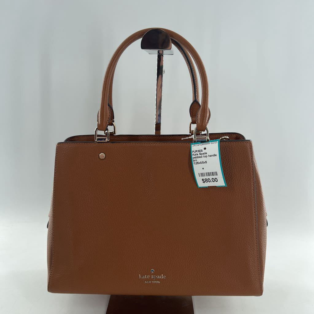pebbled top handle satchel