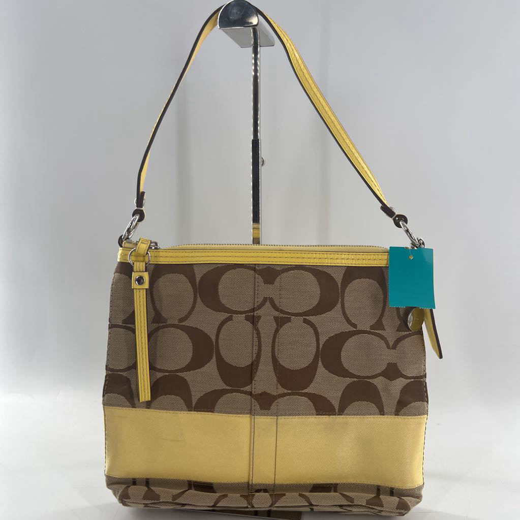 canvas signature stripe shoulder bag