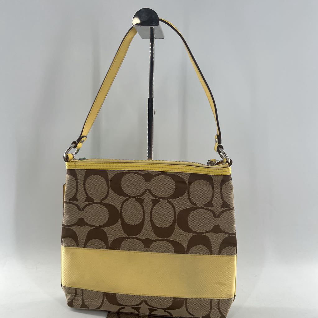 canvas signature stripe shoulder bag