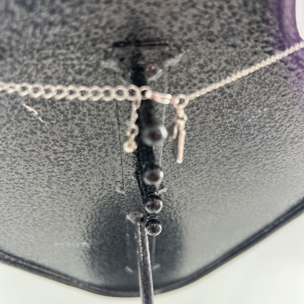 12" silver tone cz bunny pendant necklace