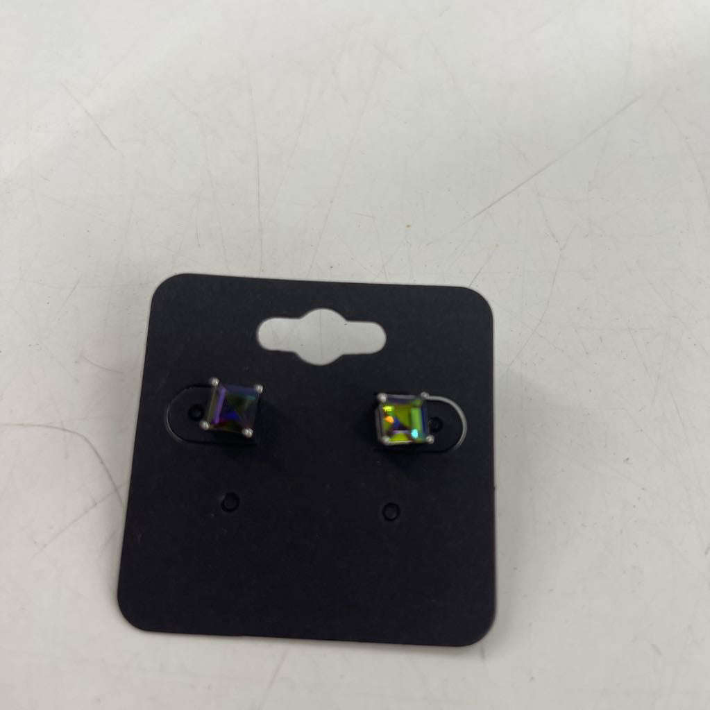 irridescent stud earrings