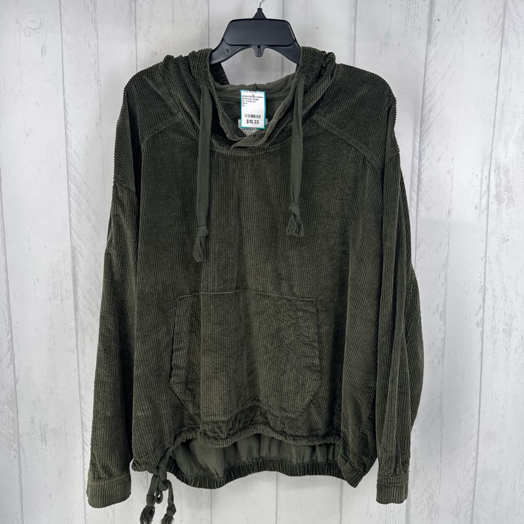 XL corduroy hooded pullover