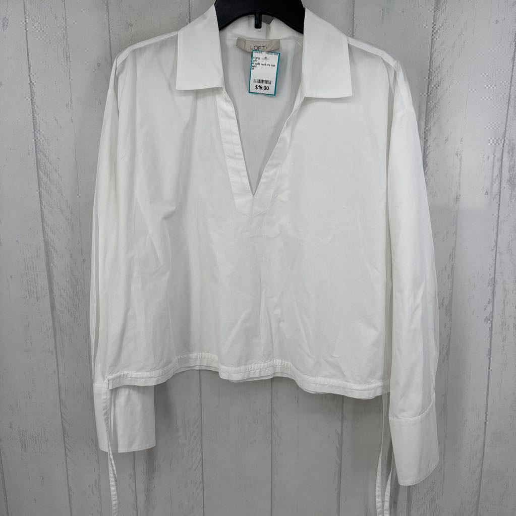M split neck l/s top
