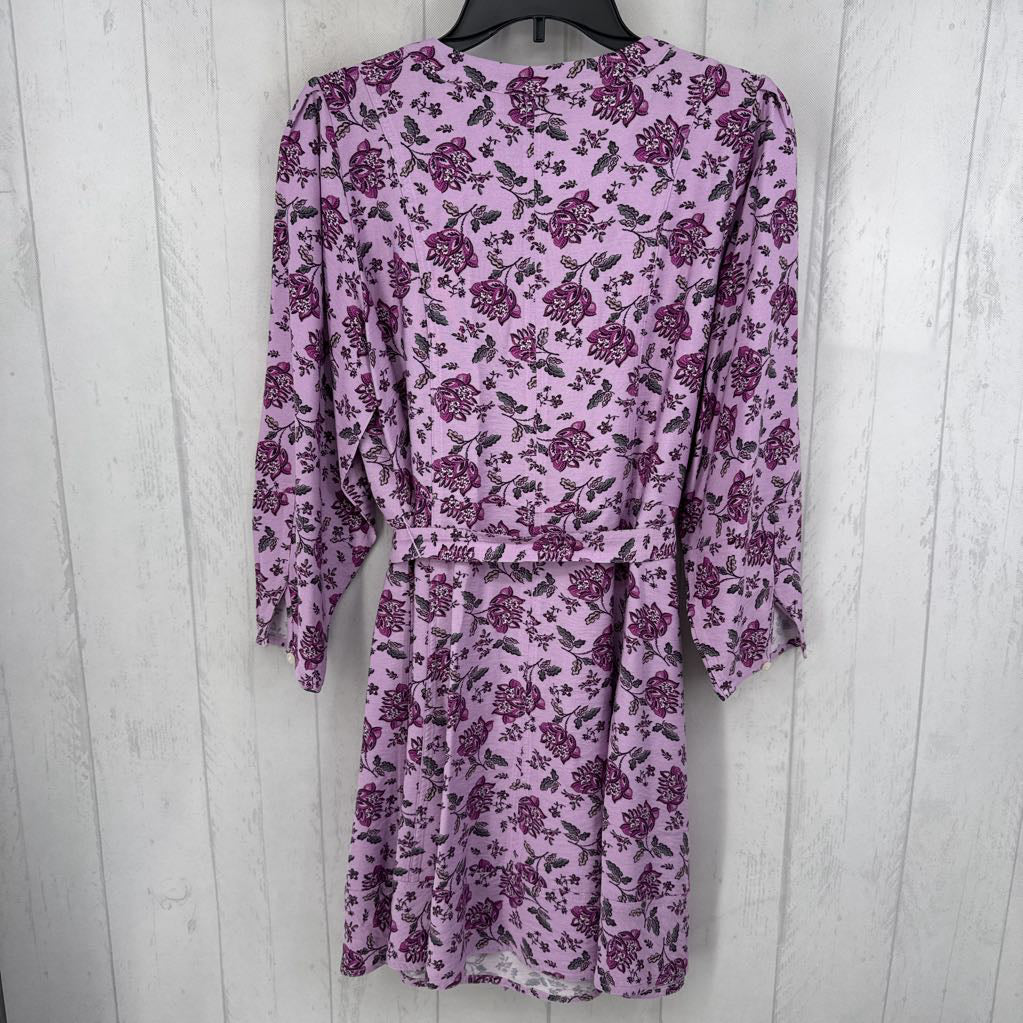 M flo print v-neck belted dress