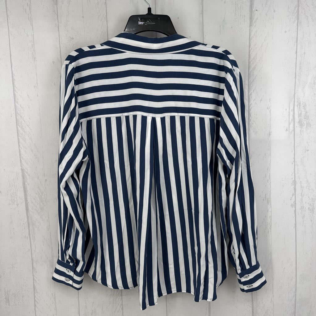 L striped button down l/s top