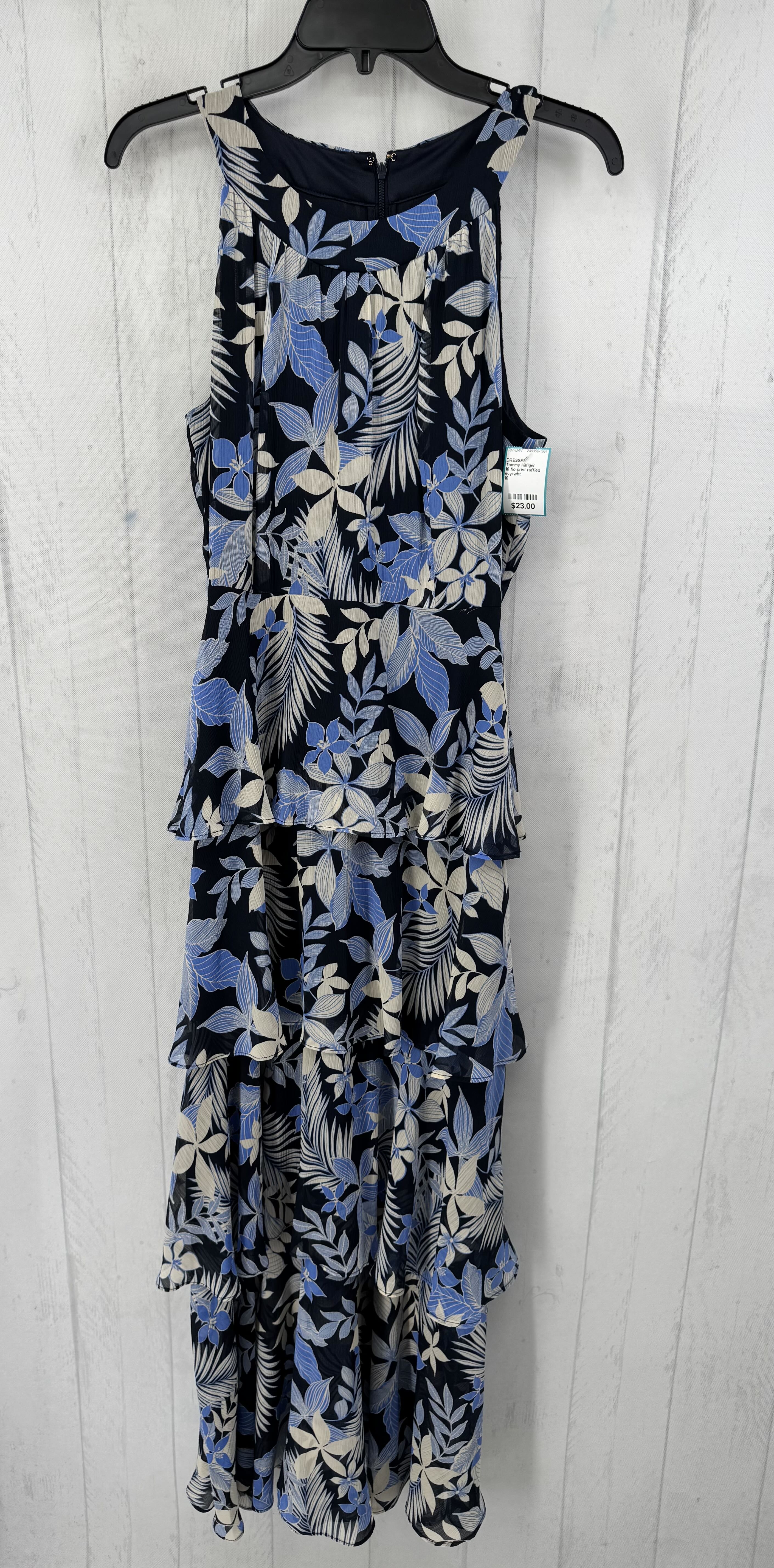 10 flo print ruffled slvls dress