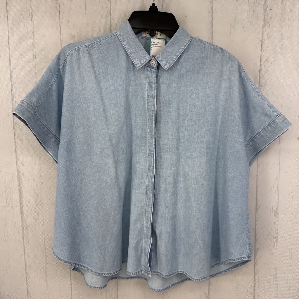 M denim button down s/s top