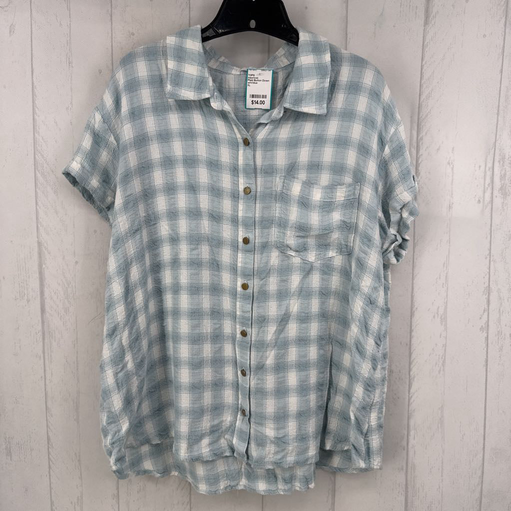 Plaid Button Down s/s w/ Front Pocket