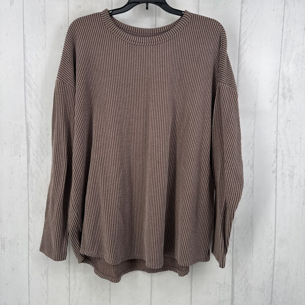 Drop Shoulder Ribbed Knit L/s