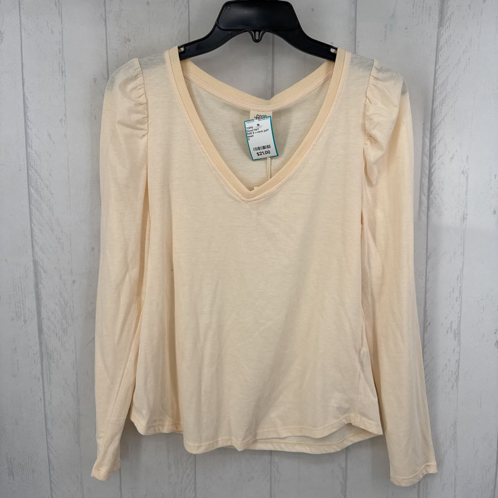 R48 S v-neck puff l/s top