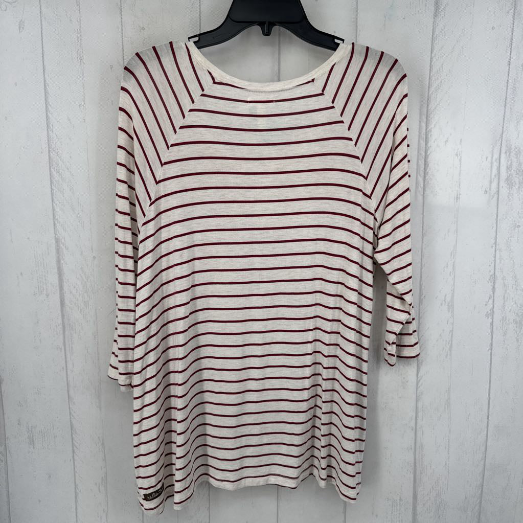 S scoop neck striped l/s tee