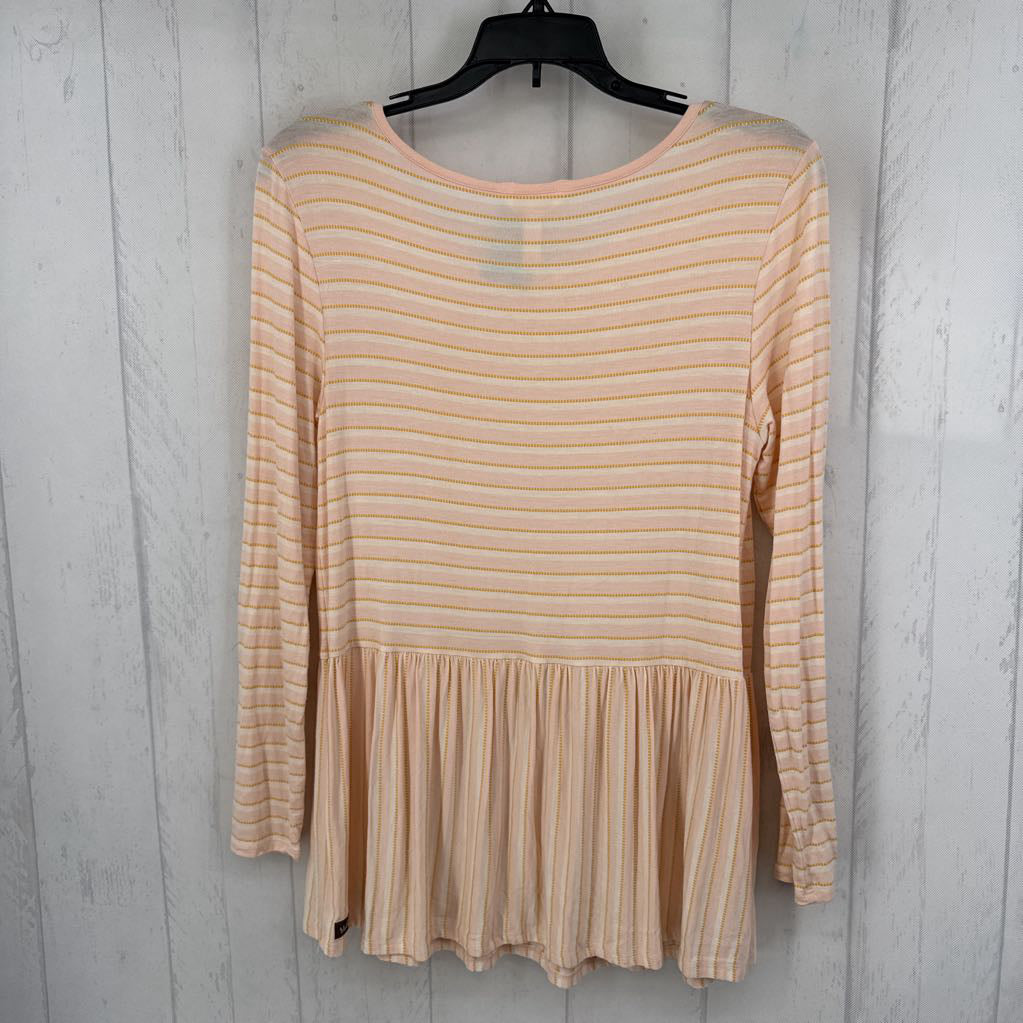 S striped l/s peplum top