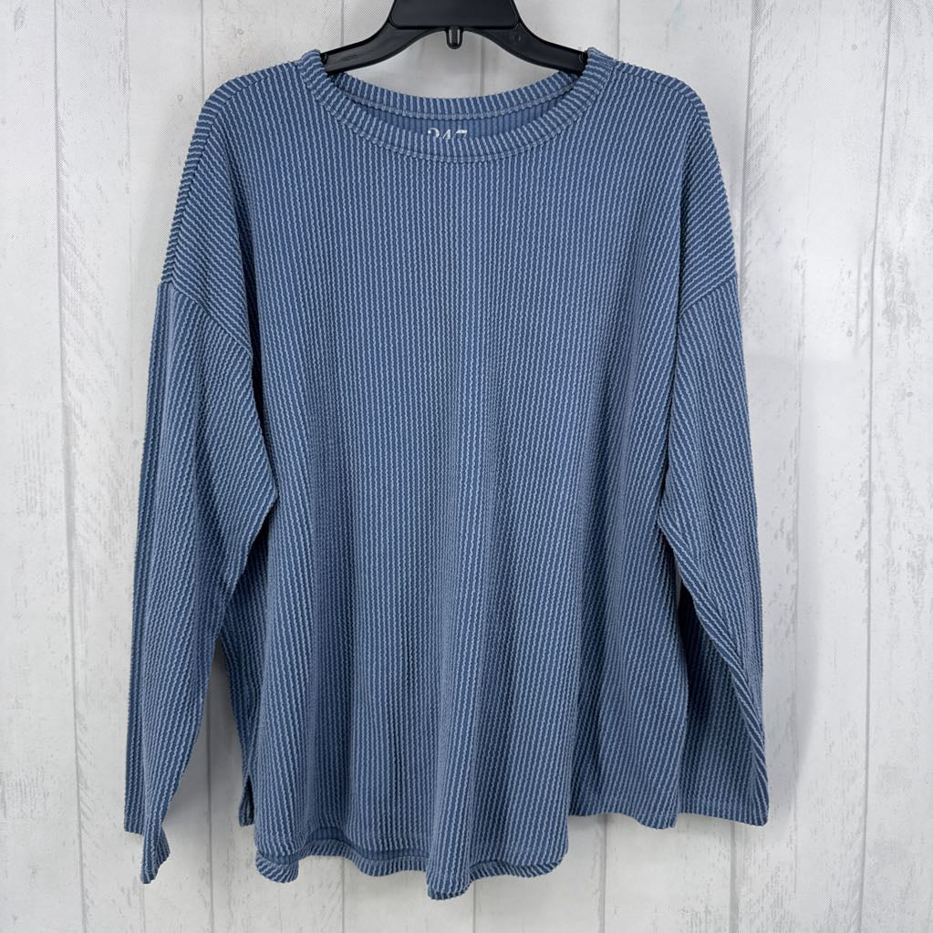 Drop Shoulder Ribbed Knit L/s