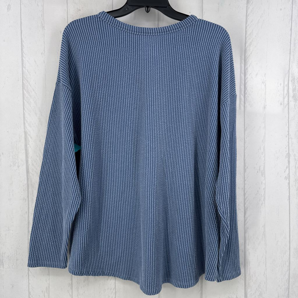 Drop Shoulder Ribbed Knit L/s
