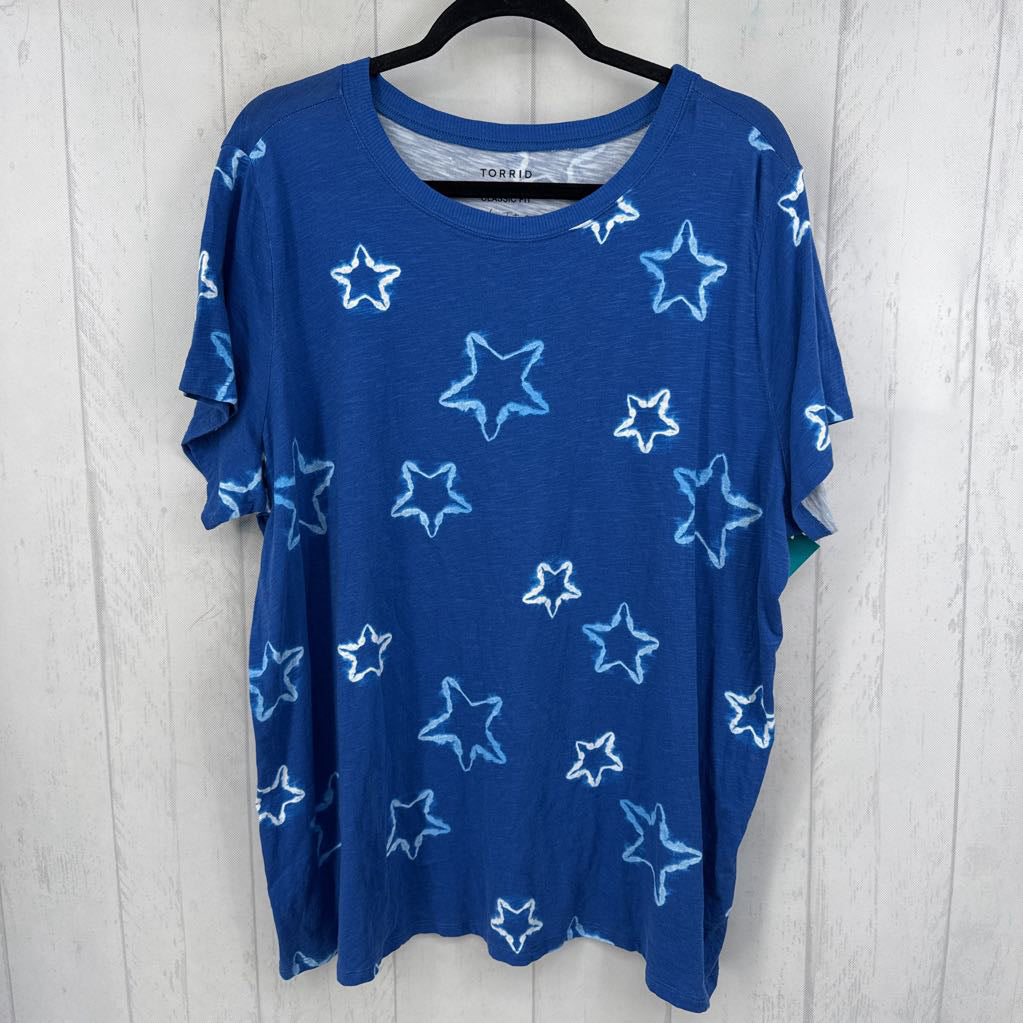 3X star print s/s tee