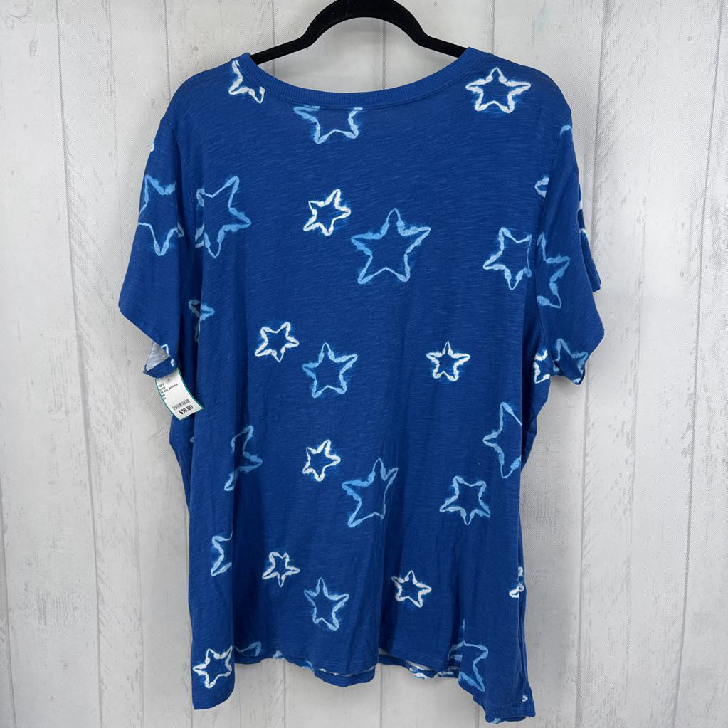 3X star print s/s tee