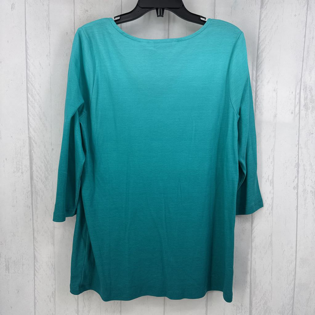 A-line Geometric Seams 3/4 Sleeve To