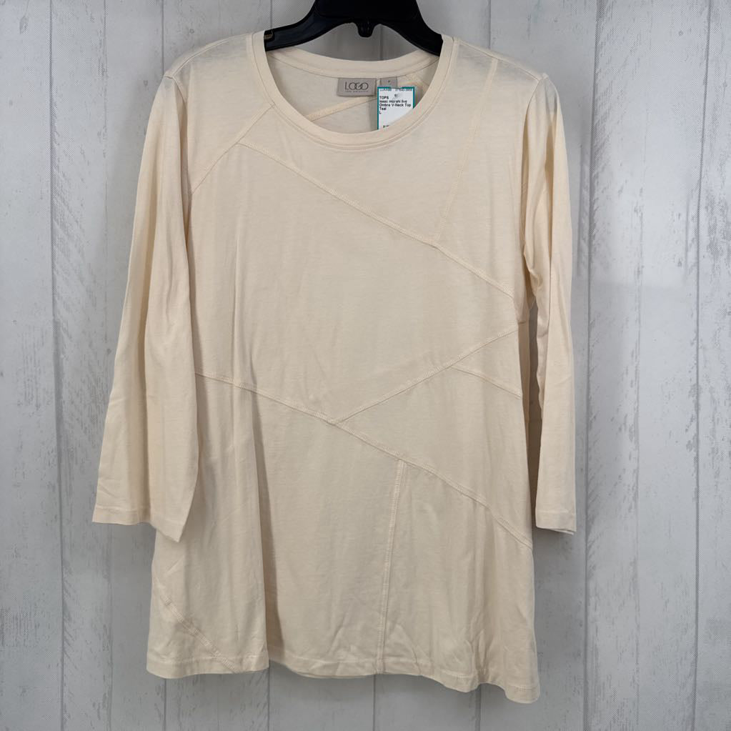 Ombre V-Neck Top 3/4 Sleeve
