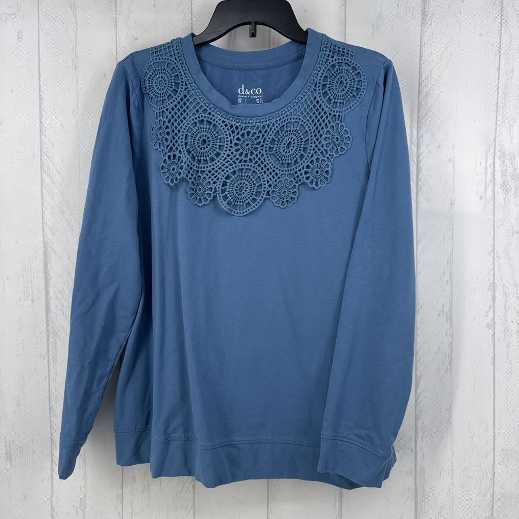 Crochet Detail Neckline L/s