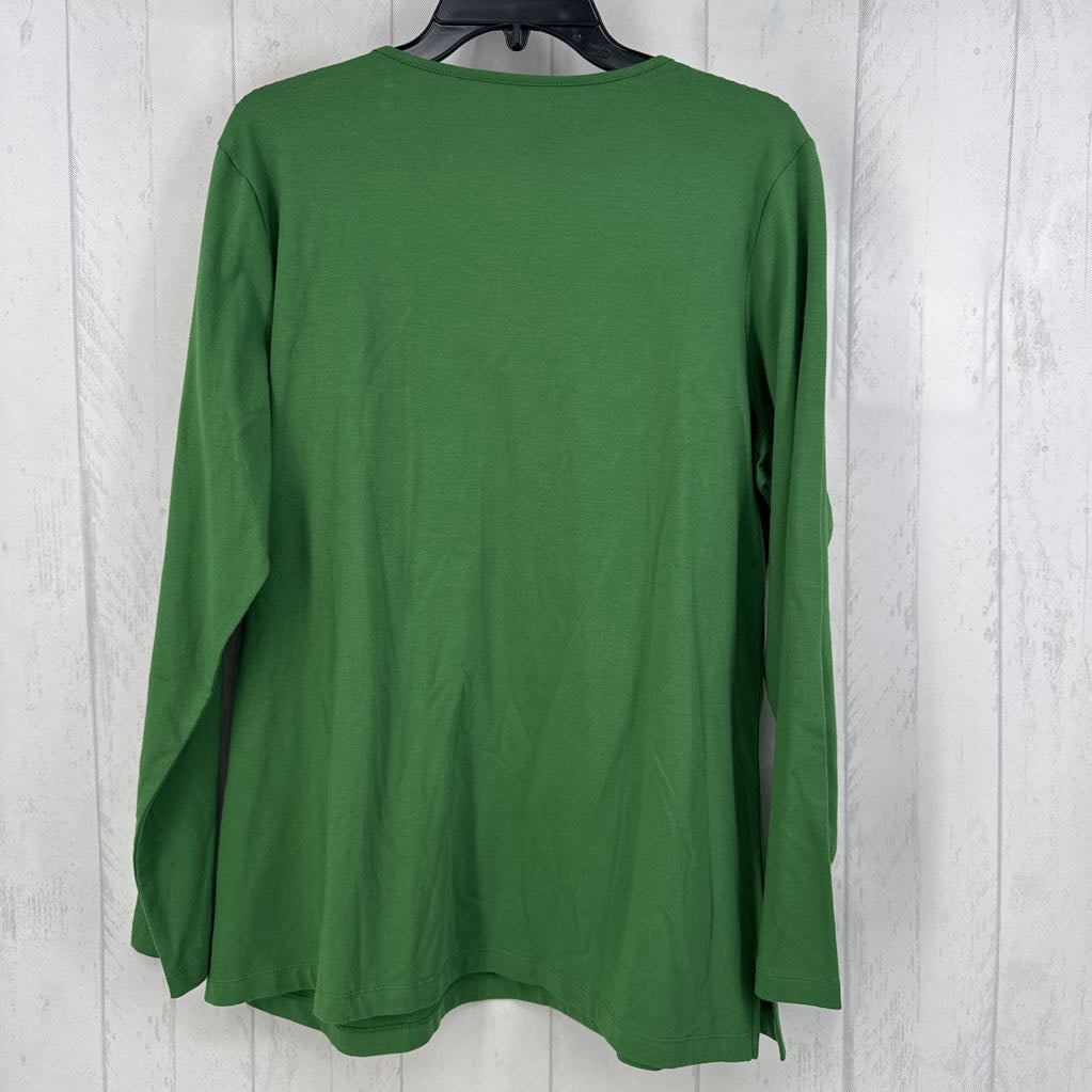 Piped V-neck Knit L/s Top