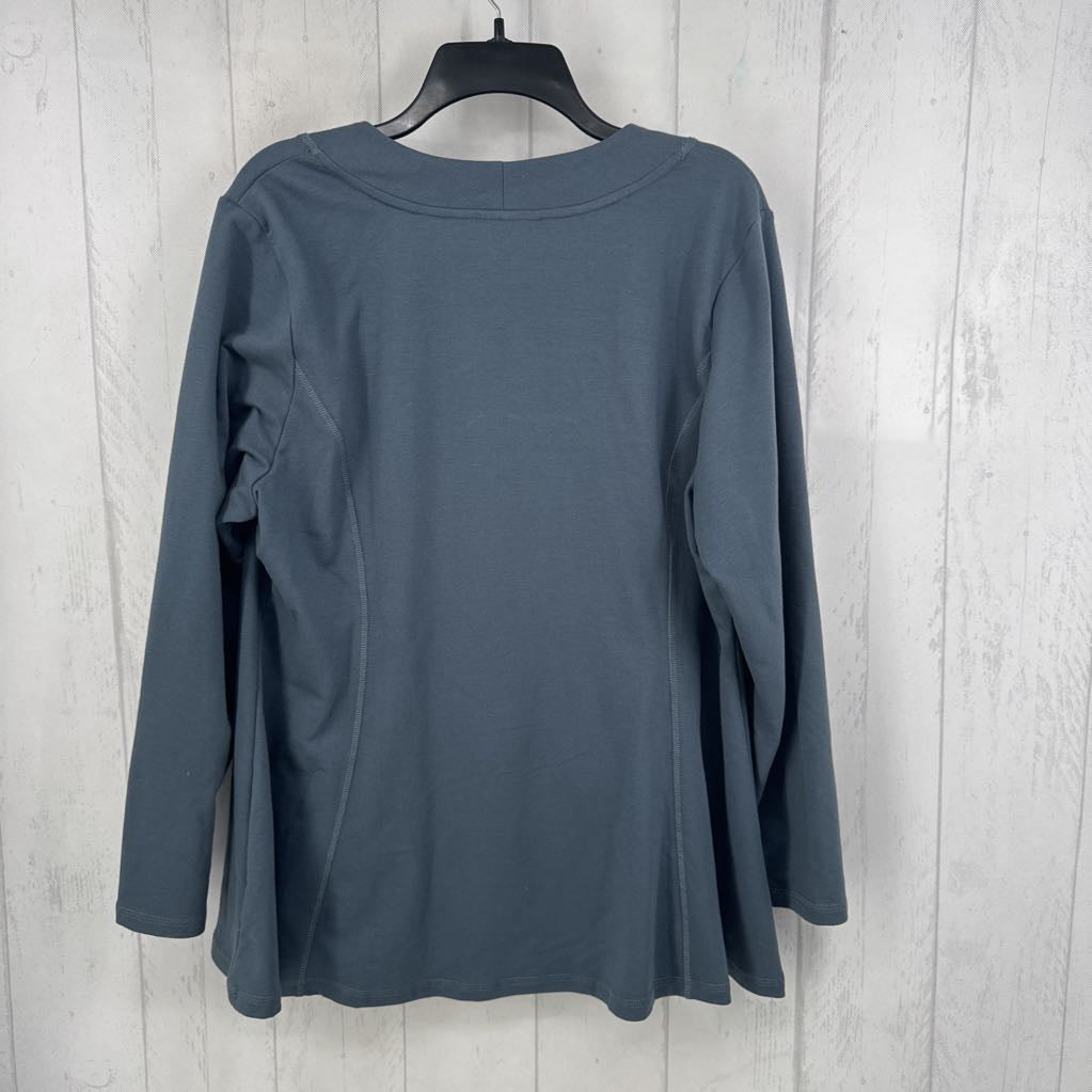 French Terry Full-Zip V-Neck Jacket