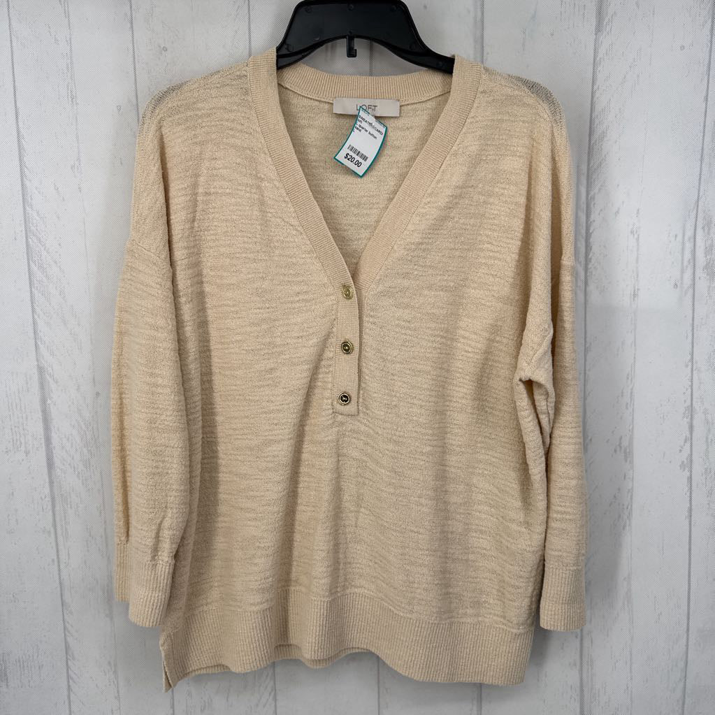 L quarter button down sweater