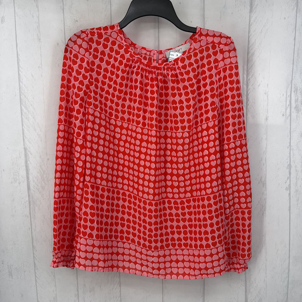 M heart print l/s top