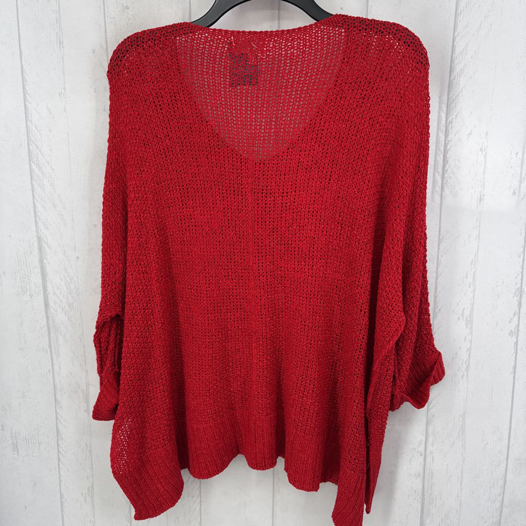 O/S open knit drop shoulder sweater