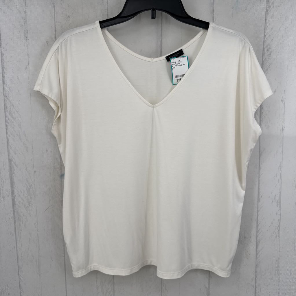 S v-neck cap slv top