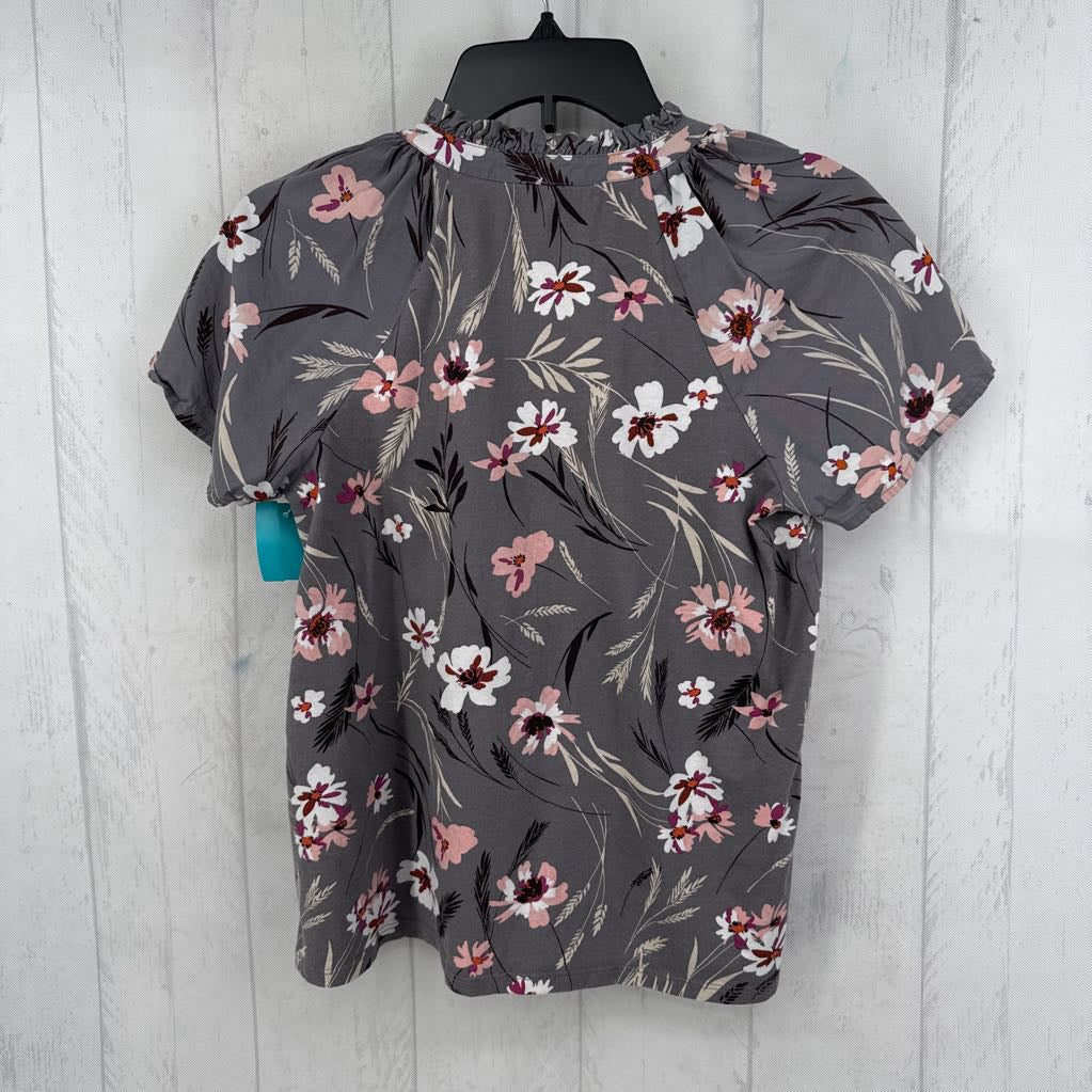 Sp flo print v-neck s/s top