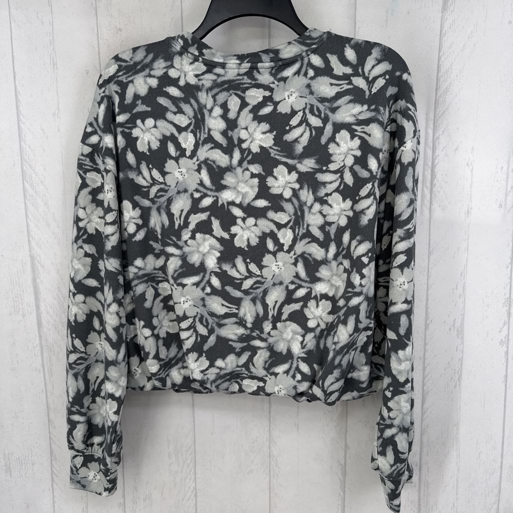 XS flo print elastic waist l/s top