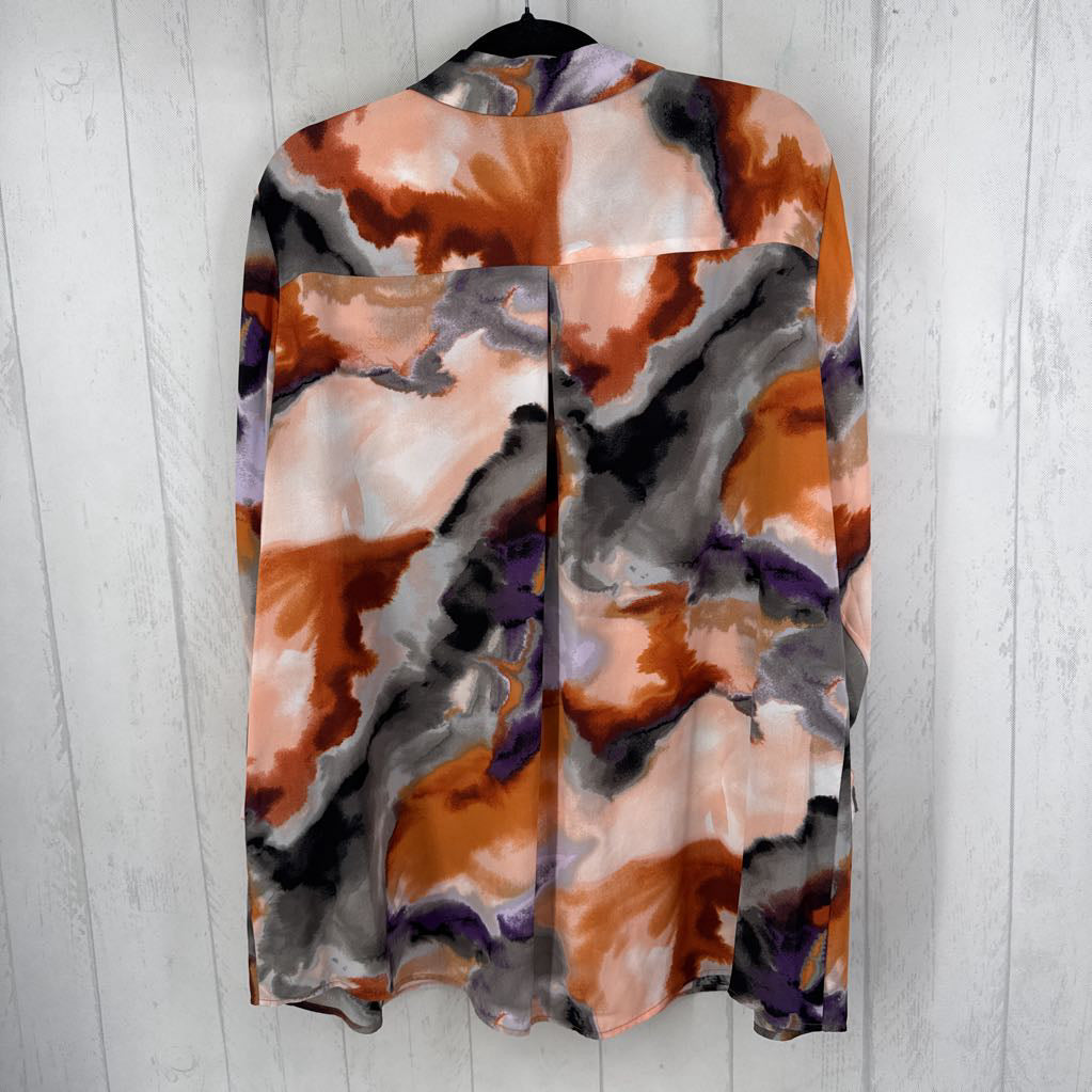 2X colorful button down l/s top