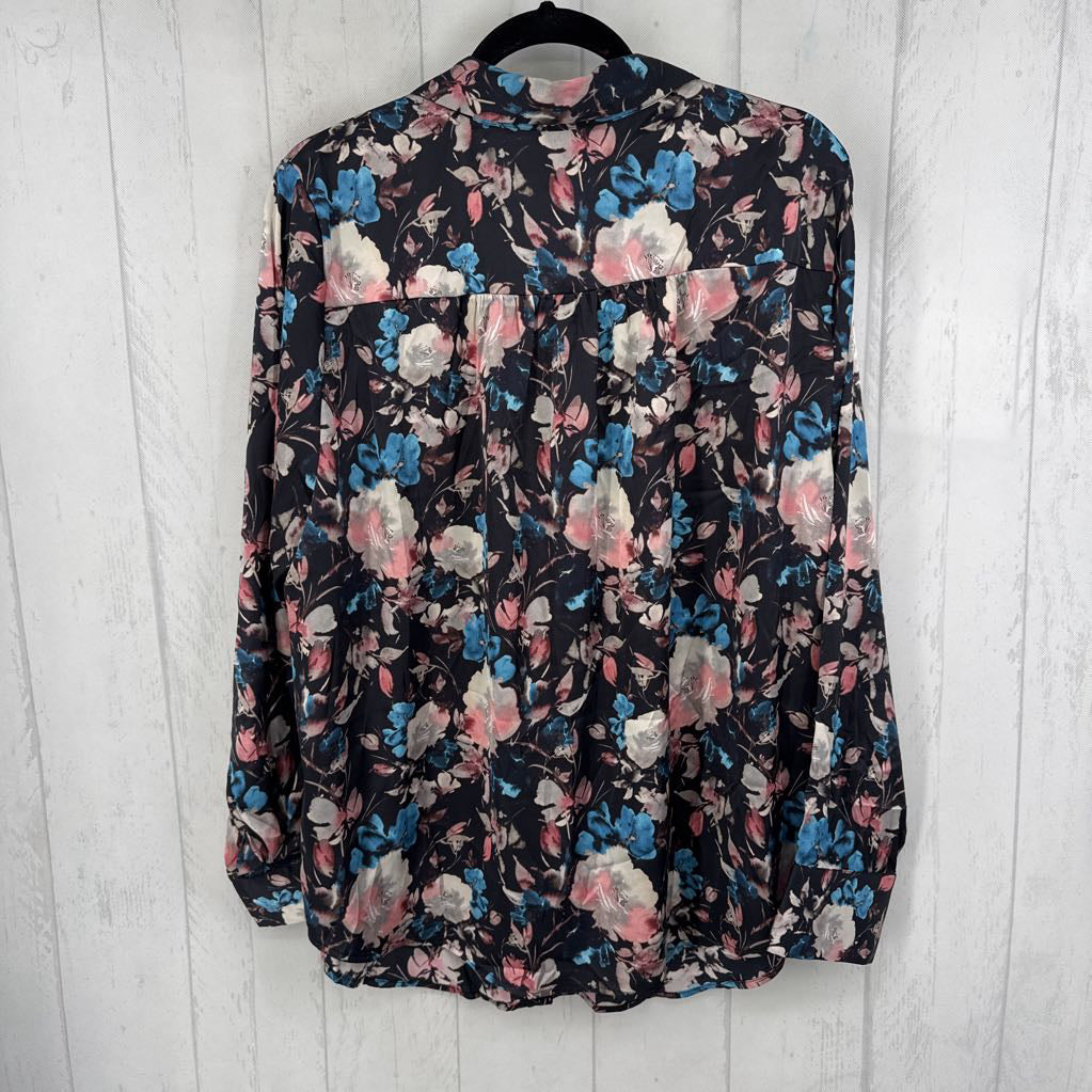 18/20 flo print button down l/s top