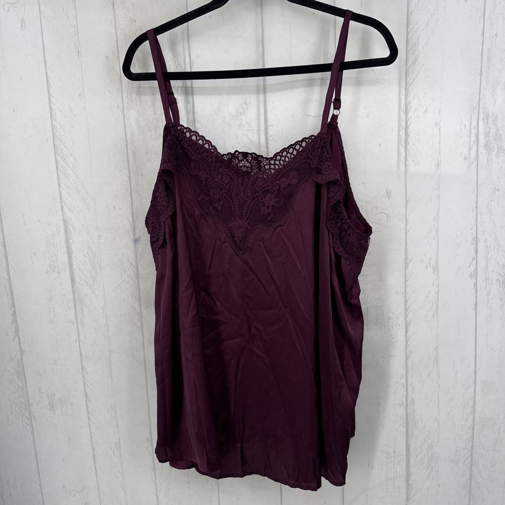 3X lace trim tank