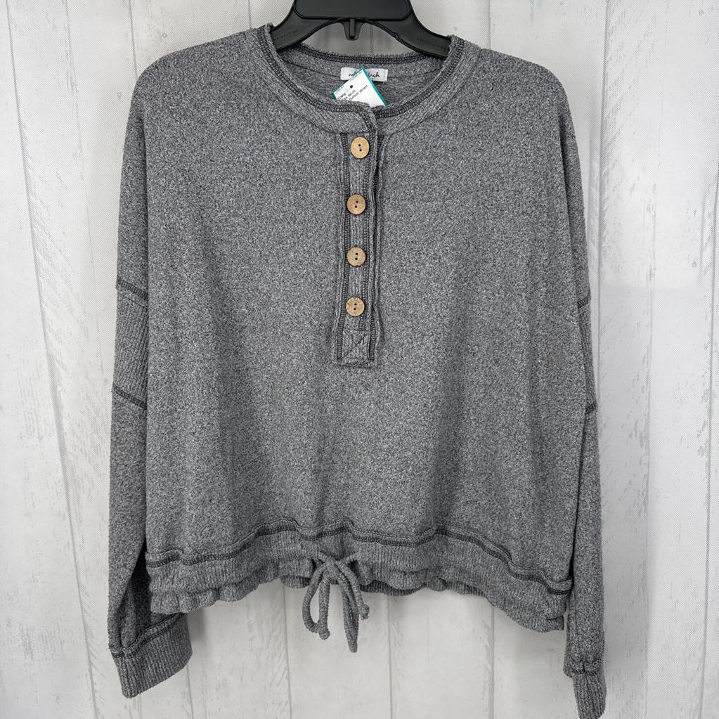 M 1/2 button down l/s top