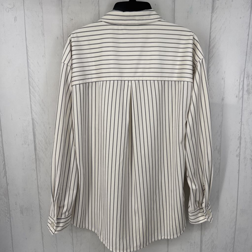 M striped button down l/s top