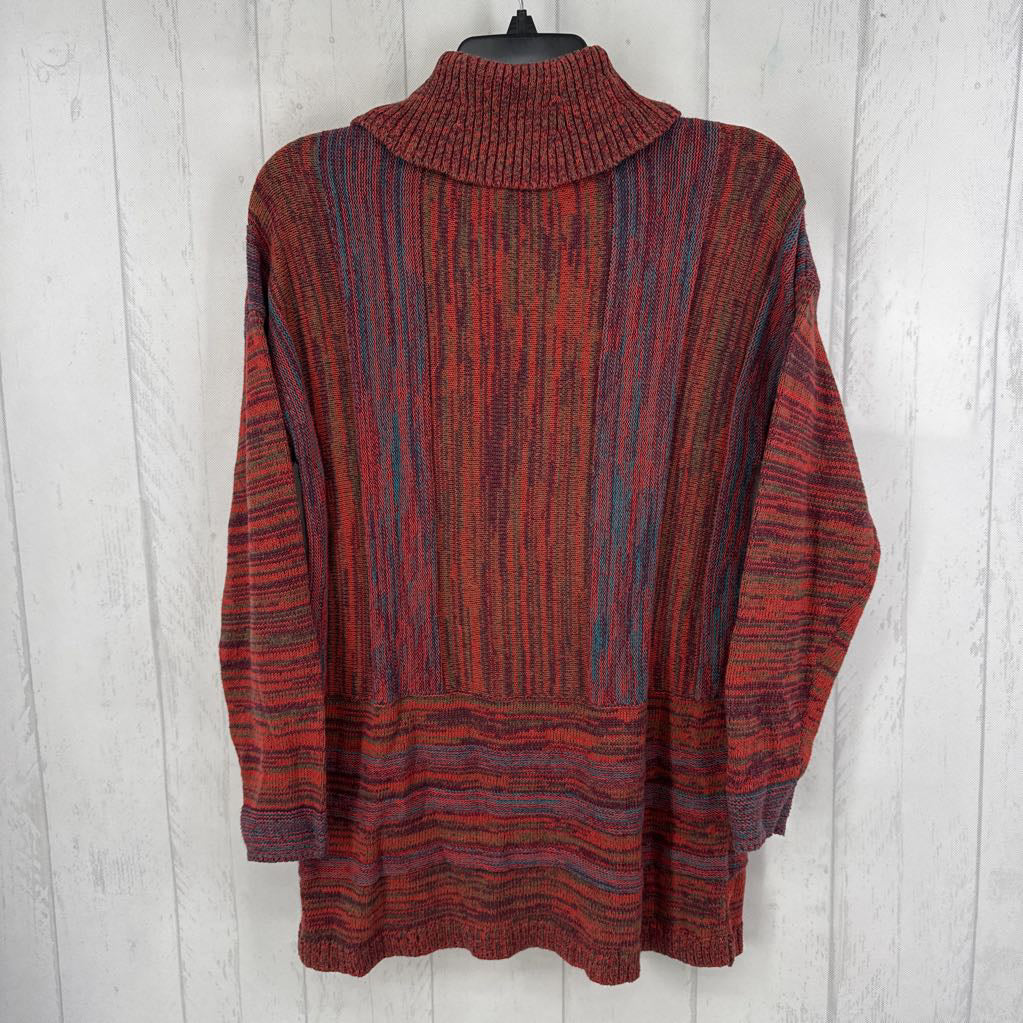 S colorful cowl neck sweater