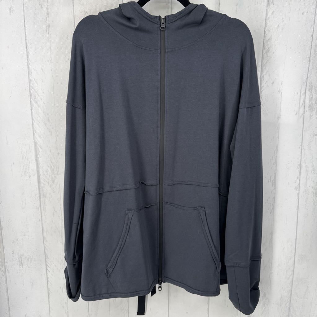 L zip-up hooded sweatshirt