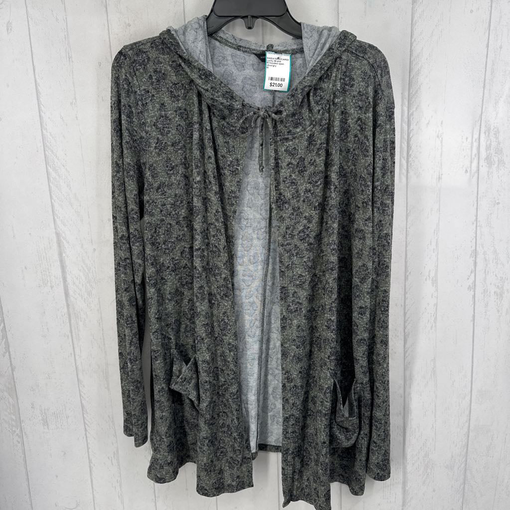 M hooded open front cardi