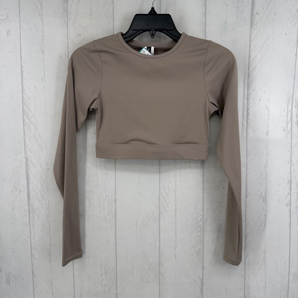 6 round neck l/s crop top