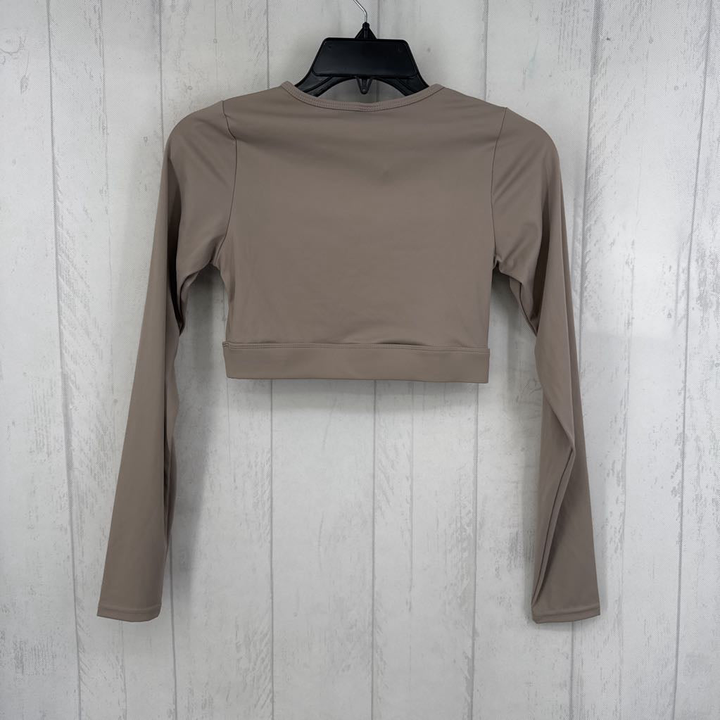 6 round neck l/s crop top