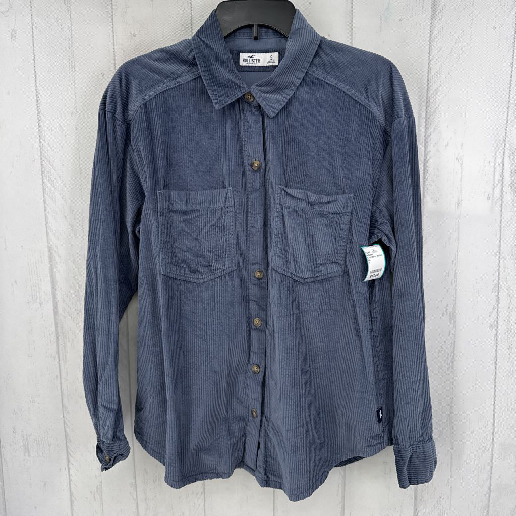 S corduroy button down l/s top