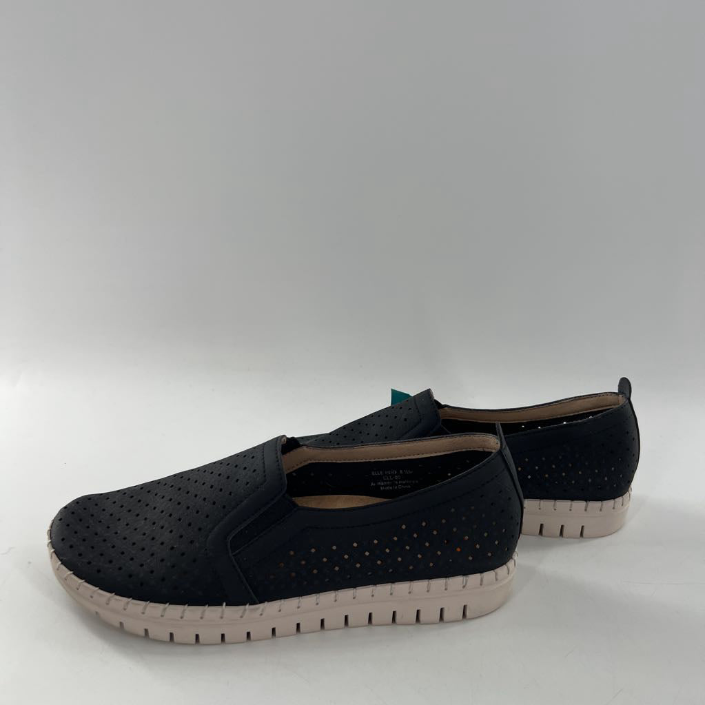 8.5 perforated leather slip-ons