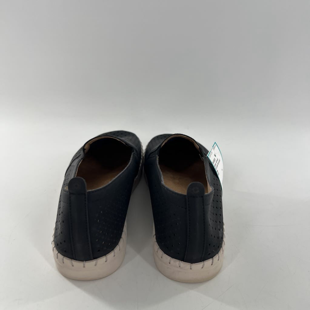 8.5 perforated leather slip-ons