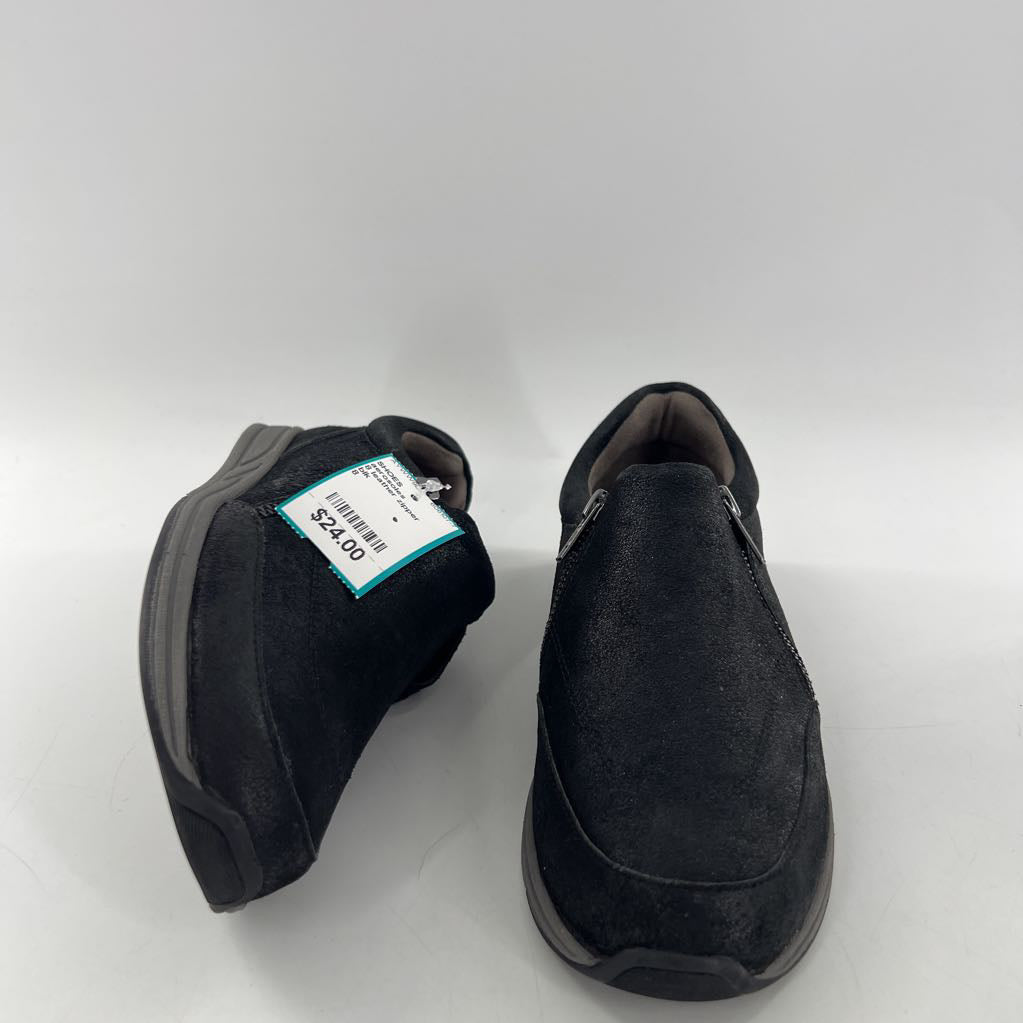 8 leather zipper walking shoe